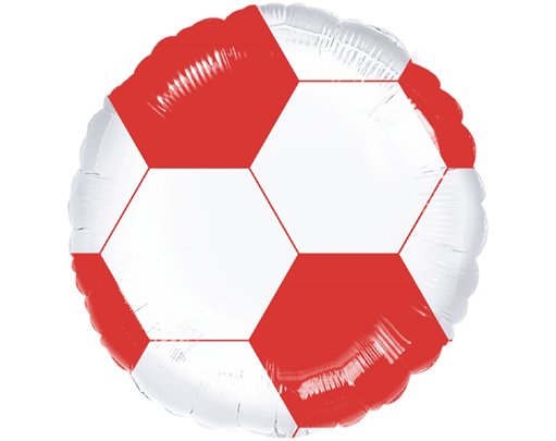 18in RED & WHITE FOOTBALL FOIL BALLOON