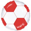 18in RED & WHITE FOOTBALL FOIL BALLOON