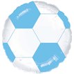 18in LIGHT BLUE & WHITE FOOTBALL FOIL BALLOON
