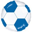 18in ROYAL BLUE & WHITE FOOTBALL FOIL BALLOON