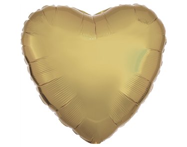 18in METALLIC WHITE GOLDÂ HEART FOIL BALLOON