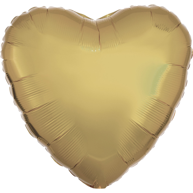 18in METALLIC WHITE GOLDÂ HEART FOIL BALLOON