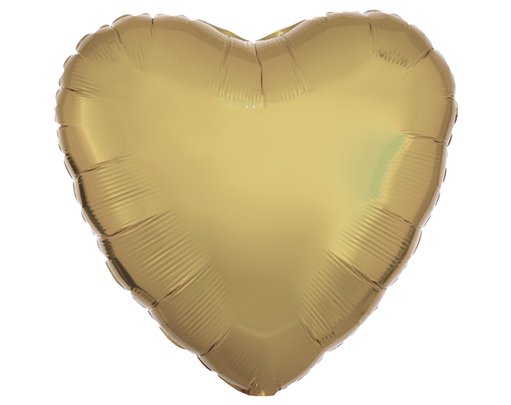 18in METALLIC WHITE GOLDÂ HEART FOIL BALLOON