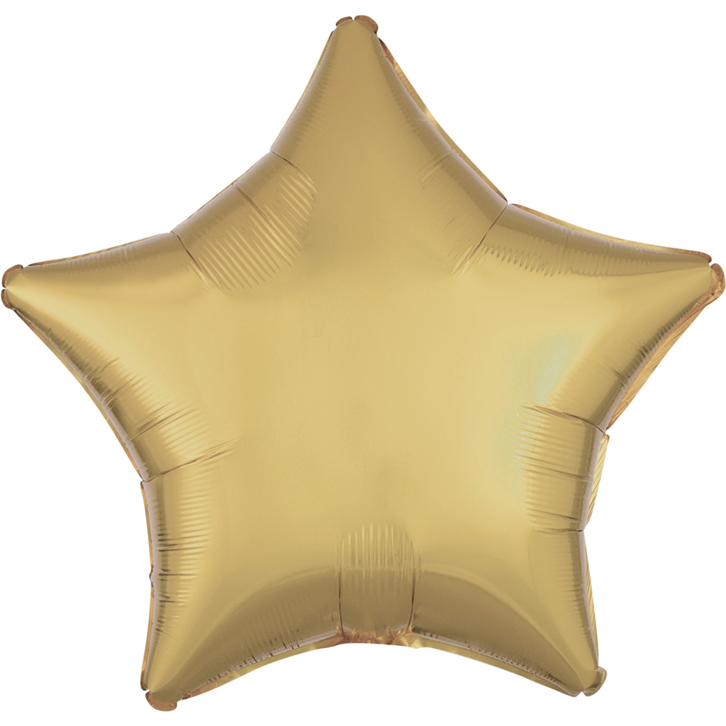 18in METALLIC WHITE GOLDÂ STAR FOIL BALLOON