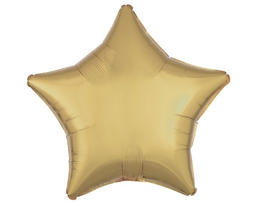 18in METALLIC WHITE GOLDÂ STAR FOIL BALLOON