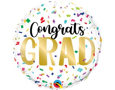 18in CONGRATS GRAD COLOR CONFETTI FOIL BALLOON