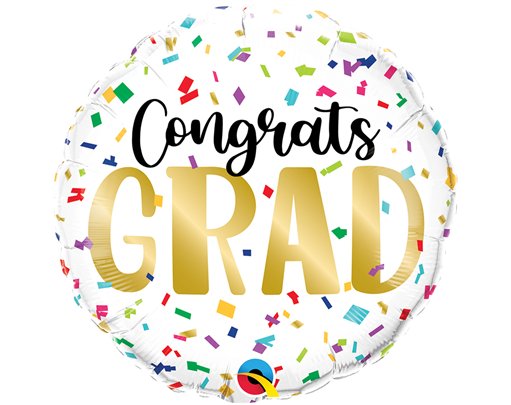 18in CONGRATS GRAD COLOR CONFETTI FOIL BALLOON
