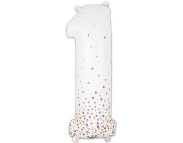 34in NUMBER 1 SPARKLING FIZZ ROSE GOLD FOIL BALLOON
