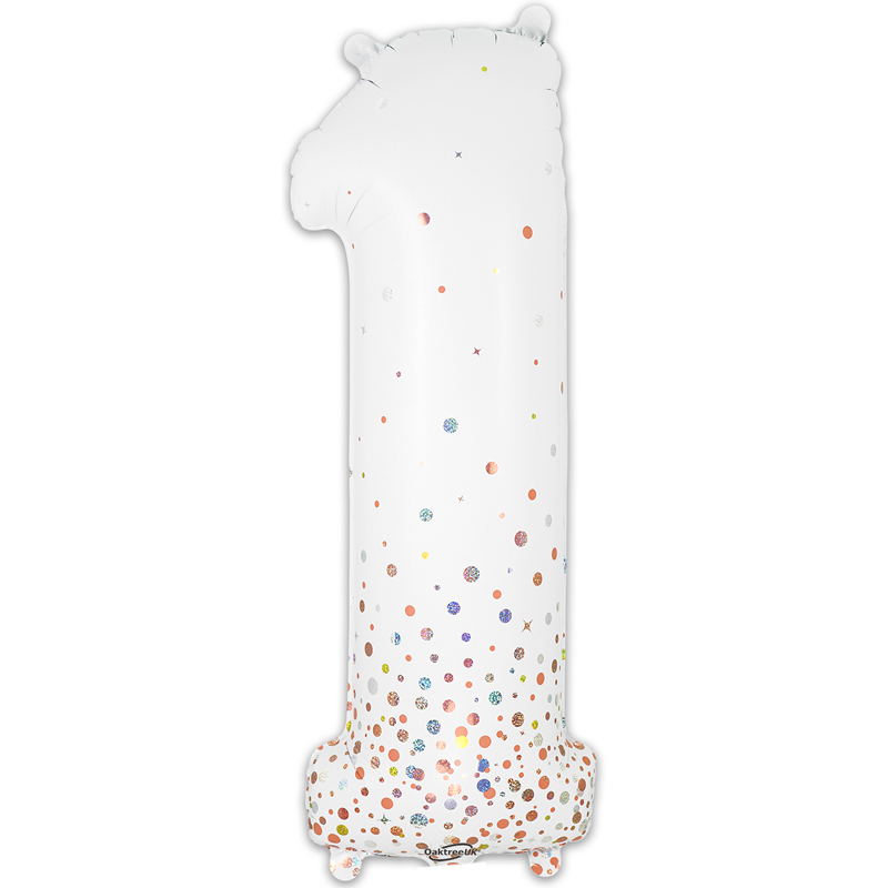 34in NUMBER 1 SPARKLING FIZZ ROSE GOLD FOIL BALLOON