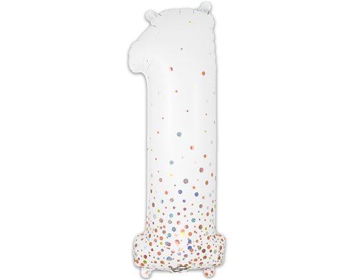 34in NUMBER 1 SPARKLING FIZZ ROSE GOLD FOIL BALLOON