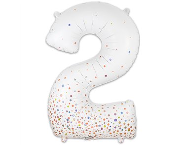 34in NUMBER 2 SPARKLING FIZZ ROSE GOLD FOIL BALLOON