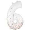 34in NUMBER 6 SPARKLING FIZZ ROSE GOLD FOIL BALLOON