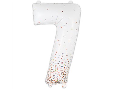 34in NUMBER 7 SPARKLING FIZZ ROSE GOLD FOIL BALLOON