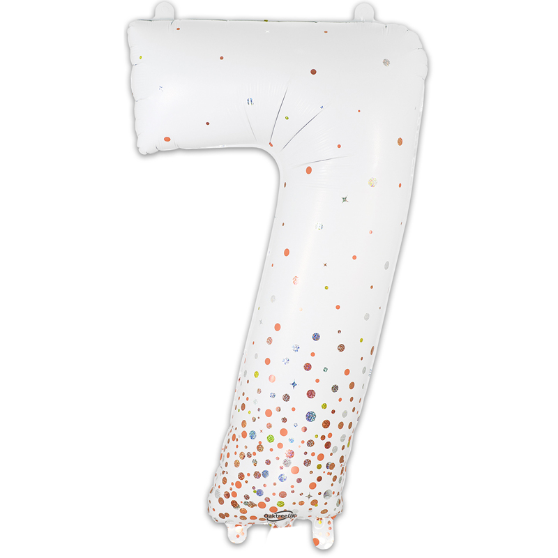 34in NUMBER 7 SPARKLING FIZZ ROSE GOLD FOIL BALLOON