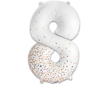 34in NUMBER 8 SPARKLING FIZZ ROSE GOLD FOIL BALLOON