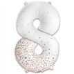 34in NUMBER 8 SPARKLING FIZZ ROSE GOLD FOIL BALLOON