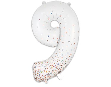 34in NUMBER 9 SPARKLING FIZZ ROSE GOLD FOIL BALLOON