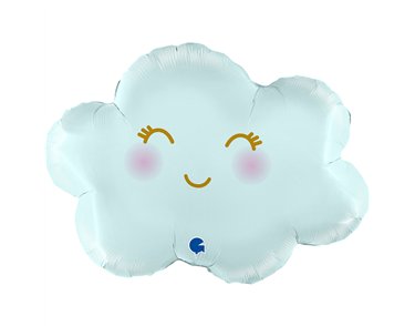 30in SATIN PASTEL BLUE CLOUD FOIL BALLOON