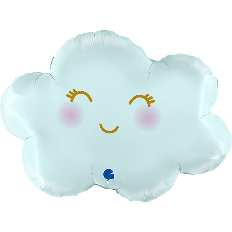 30in SATIN PASTEL BLUE CLOUD FOIL BALLOON