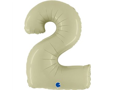 40in SATIN OLIVE GREEN NUMBER 2 FOIL BALLOON