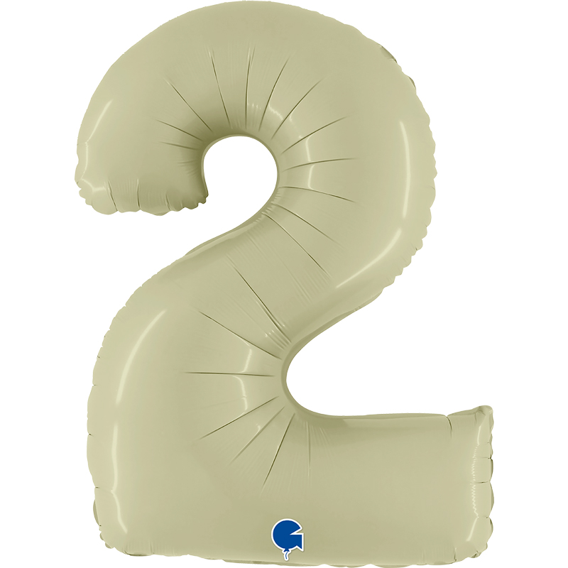 40in SATIN OLIVE GREEN NUMBER 2 FOIL BALLOON