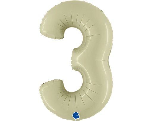 40in SATIN OLIVE GREEN NUMBER 3 FOIL BALLOON