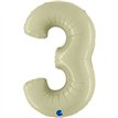 40in SATIN OLIVE GREEN NUMBER 3 FOIL BALLOON