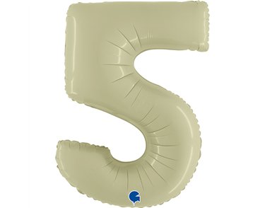 40in SATIN OLIVE GREEN NUMBER 5 FOIL BALLOON