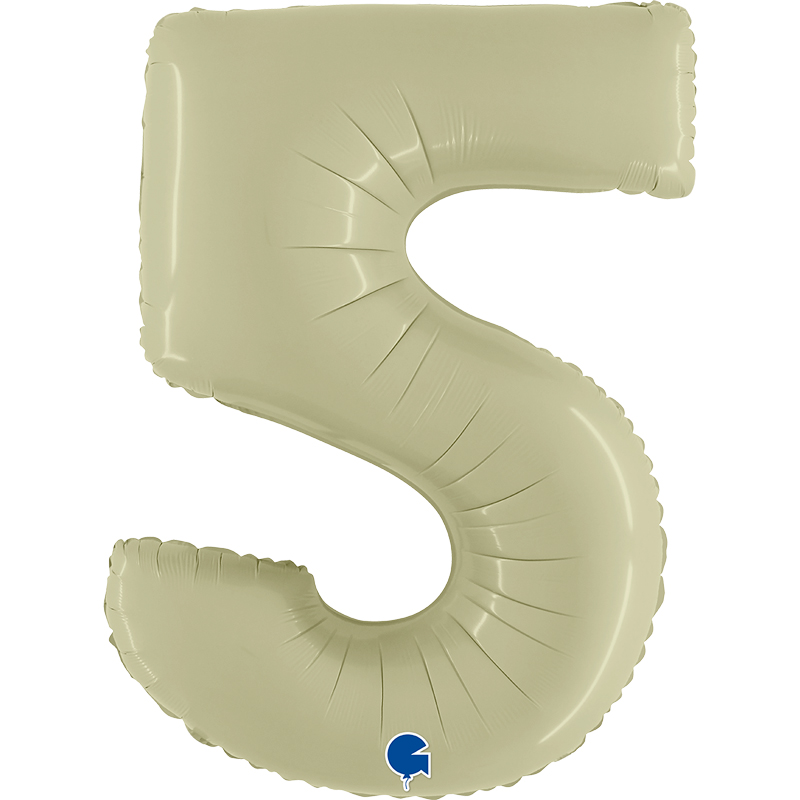 40in SATIN OLIVE GREEN NUMBER 5 FOIL BALLOON
