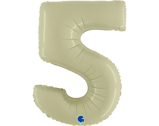 40in SATIN OLIVE GREEN NUMBER 5 FOIL BALLOON