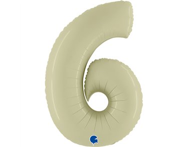 40in SATIN OLIVE GREEN NUMBER 6 FOIL BALLOON