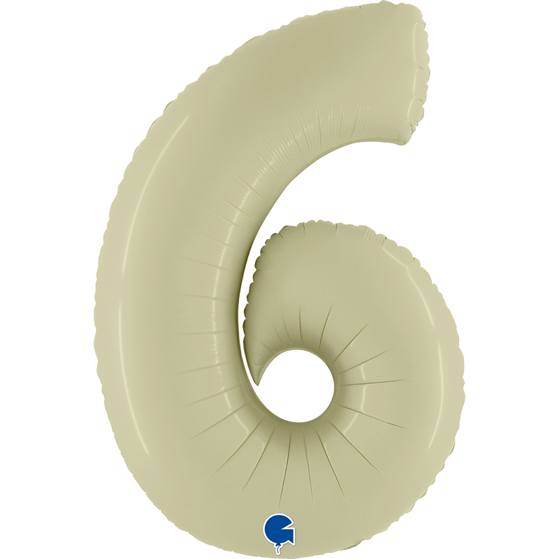 40in SATIN OLIVE GREEN NUMBER 6 FOIL BALLOON