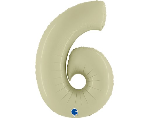 40in SATIN OLIVE GREEN NUMBER 6 FOIL BALLOON
