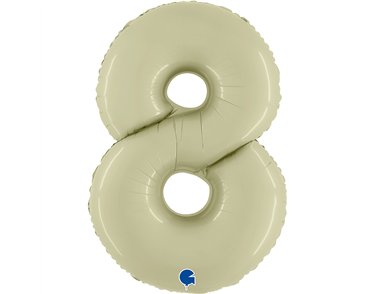 40in SATIN OLIVE GREEN NUMBER 8 FOIL BALLOON