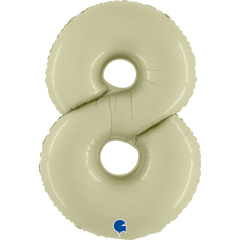 40in SATIN OLIVE GREEN NUMBER 8 FOIL BALLOON