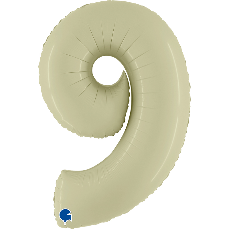 40in SATIN OLIVE GREEN NUMBER 9 FOIL BALLOON