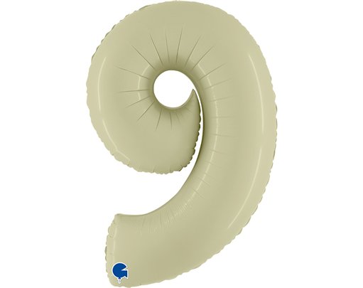 40in SATIN OLIVE GREEN NUMBER 9 FOIL BALLOON