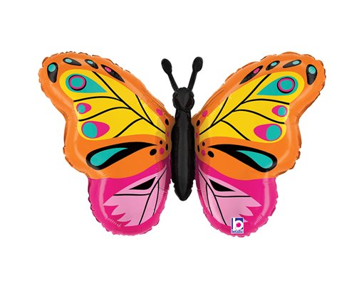 36in COLORFUL BUTTERFLY FOIL BALLOON
