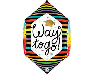 29in DIMENSIONAL COLORFUL GRAD FOIL BALLOON