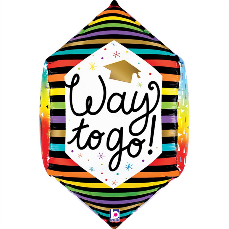 29in DIMENSIONAL COLORFUL GRAD FOIL BALLOON