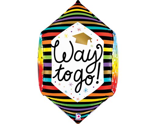 29in DIMENSIONAL COLORFUL GRAD FOIL BALLOON