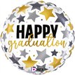 18in GRADUATION METALLIC STARS FOIL BALLOON