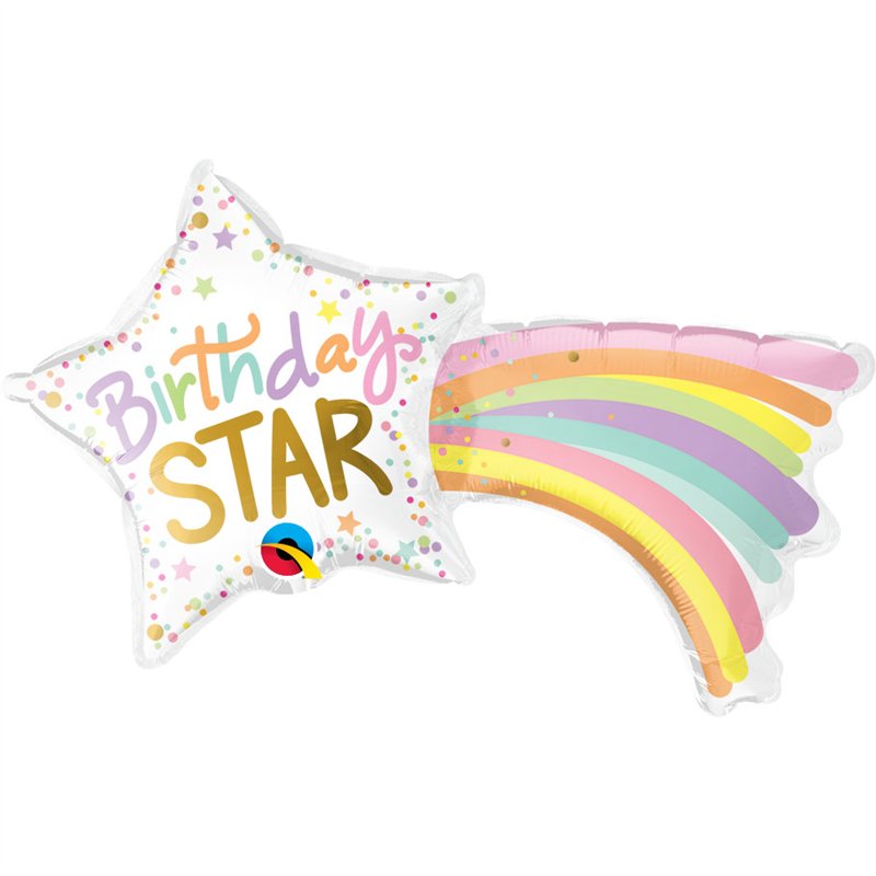 14in BIRTHDAY STAR SHAPED FOIL BALLOON 10S