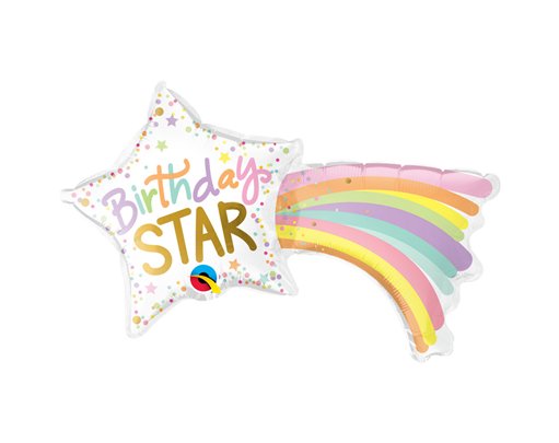14in BIRTHDAY STAR SHAPED FOIL BALLOON 10S