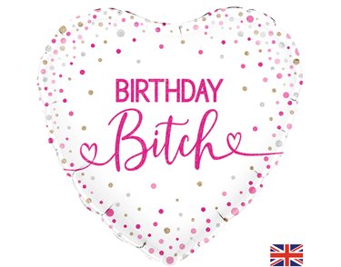 18in BIRTHDAY BITCH HOLOGRAPHIC FOIL BALLOON