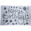 20x14cm SILVER HAPPY BIRTHDAY VINYL STICKER 10S