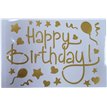 20x14cm GOLD HAPPY BIRTHDAY VINYL STICKER 10S