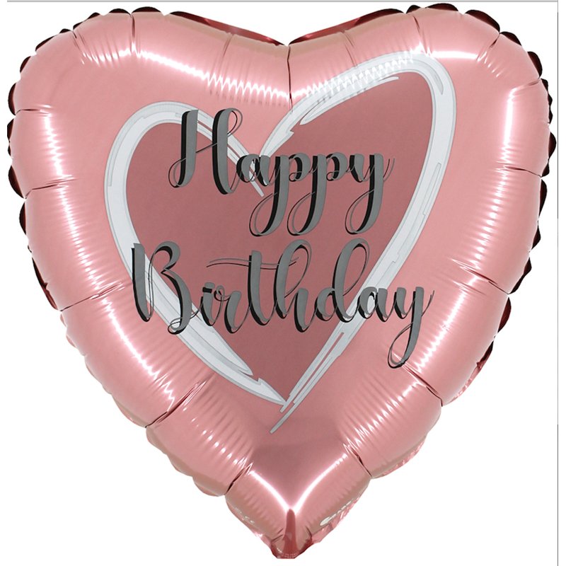18in ROSE GOLD HAPPY BIRTHDAY FOIL BALLOON