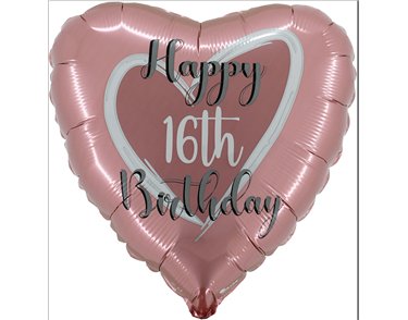 18in ROSE GOLD 16TH BIRTHDAY FOIL BALLOON