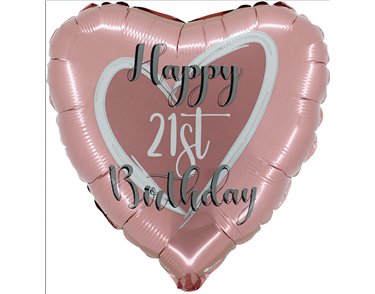 18in ROSE GOLD 21ST BIRTHDAY FOIL BALLOON